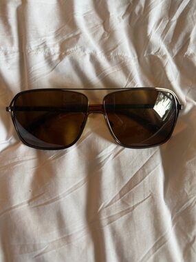 Gianfranco Ferre 90s Oversized Squared Metal Aviator Unisex Sunglasses - brown